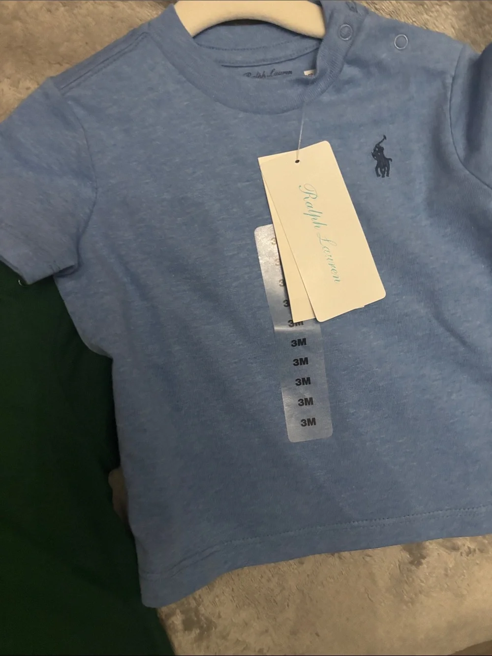 Ralph Lauren Olive Green Tee with Orange Pony Embroidery 3 pack bundle